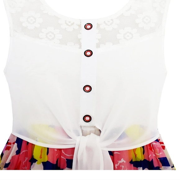 Girls Tied Waist Dress (Size 8) - Picture 2 of 5